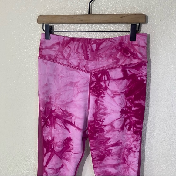 Zyia Pink Tie Dye Mesh Hendrix Light N Tight Capri Leggings Fuchsia Yoga 8-10 - Picture 2 of 8
